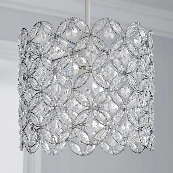Arden Floral Chrome Easy Fit Pendant Shade - Image 2