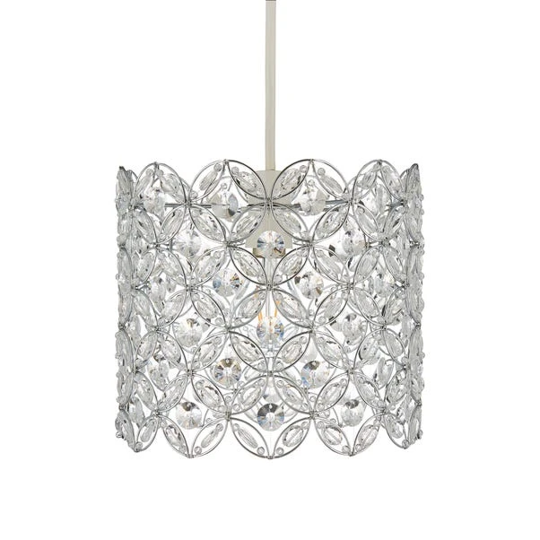 Arden Floral Chrome Easy Fit Pendant Shade - Image 4