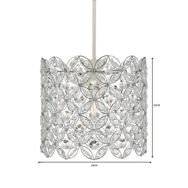 Arden Floral Chrome Easy Fit Pendant Shade - Image 5