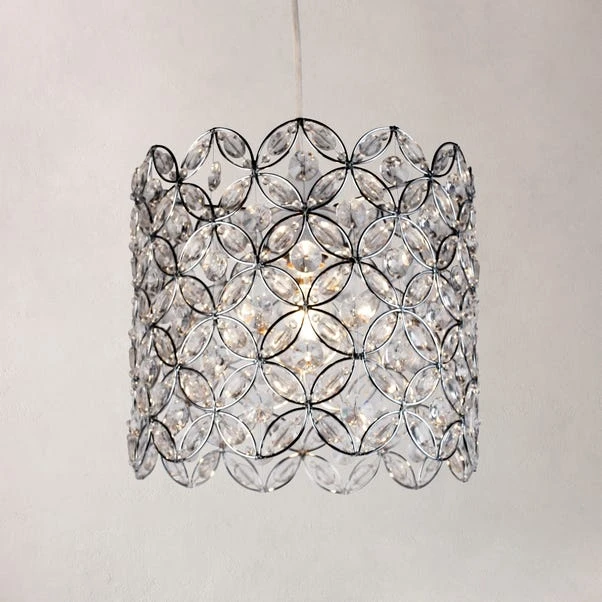 Arden Floral Chrome Easy Fit Pendant Shade - Image 6