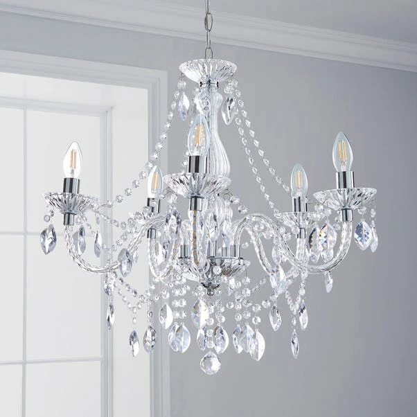 Marie Therese Chrome Integrated LED 5 Light Chandelier - Image 2
