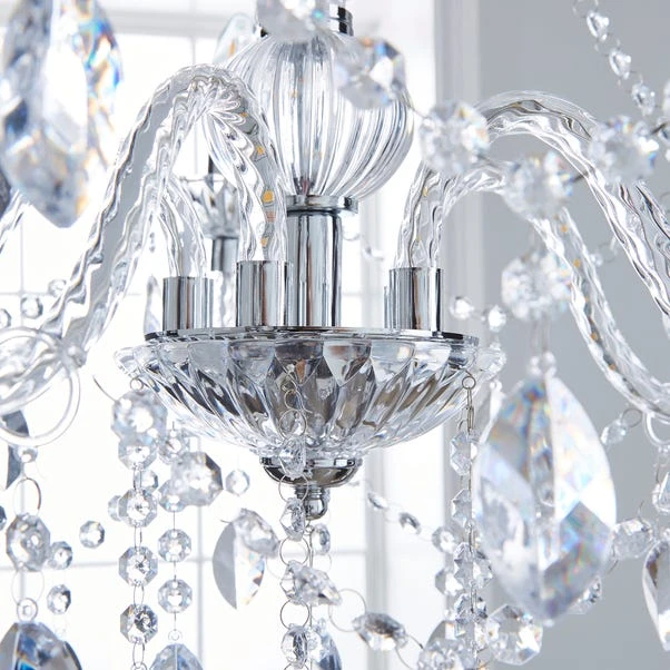 Marie Therese Chrome Integrated LED 5 Light Chandelier - Image 3