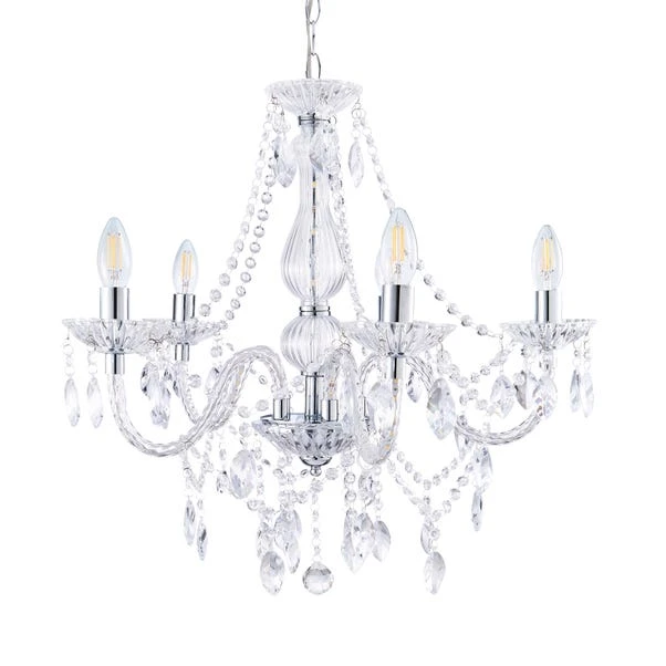 Marie Therese Chrome Integrated LED 5 Light Chandelier - Image 5