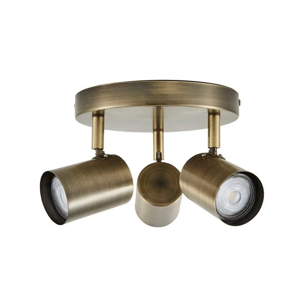 Newark Antique Bronze 3 Light Semi Flush Spotlight - Image 5