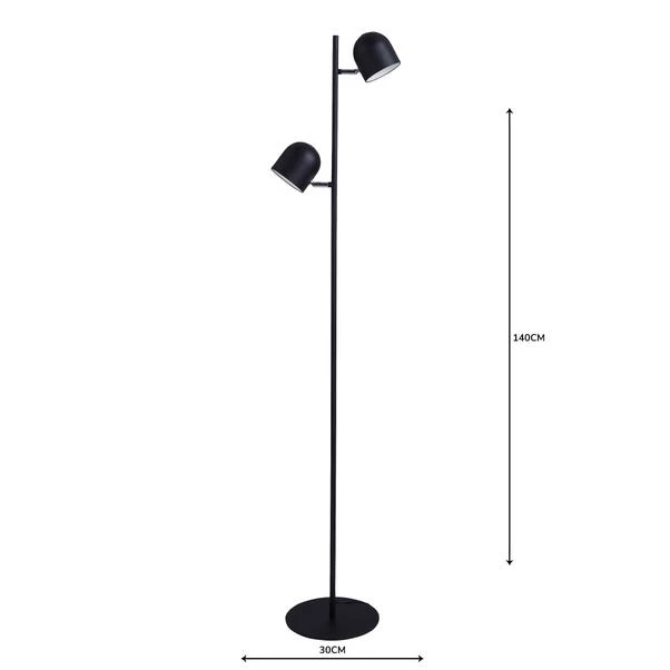 Harme 2 Light Black Touch Dimmable Floor Lamp - Image 5