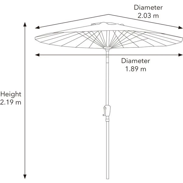 2m Shanghai Sage Green Crank Parasol - Image 6