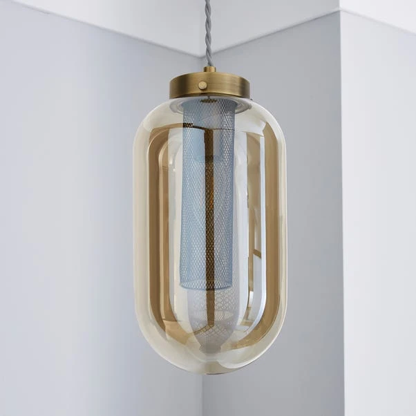Safi Mesh Antique Brass Pendant Light - Image 2