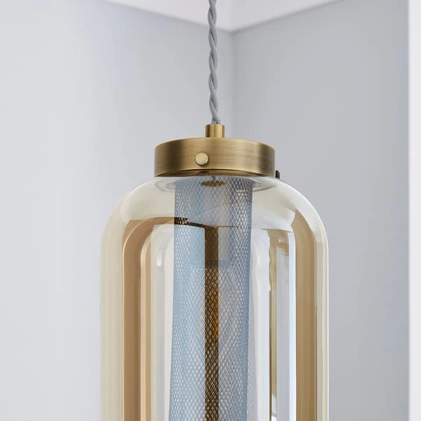Safi Mesh Antique Brass Pendant Light - Image 3