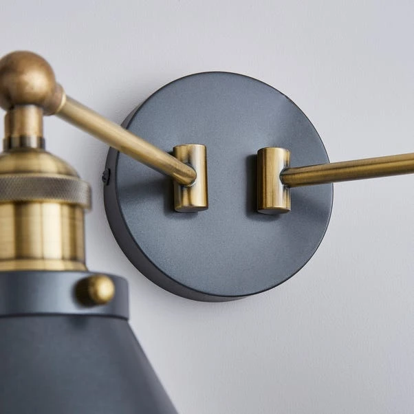 Logan Dual Wall Light Grey - Image 4