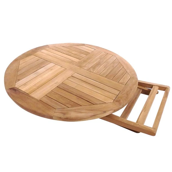 Teak Wooden 4 Seater Round Table - Image 2