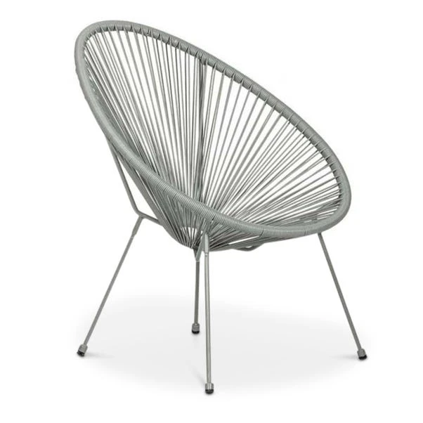 Monaco 2 Seater Grey Egg Chair Bistro Set - Image 4