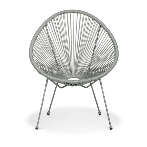 Monaco 2 Seater Grey Egg Chair Bistro Set - Image 7