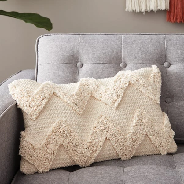 Zig Zag Tufted Cotton Cushion - Image 7