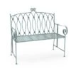 Wrought Iron 2 Seater Sage Green Bench