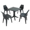 Ponente 4 Seater Anthracite Dining Set With Eolo Chairs
