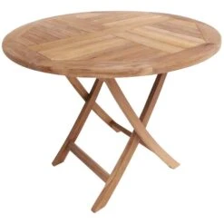 Teak Wooden 4 Seater Round Table