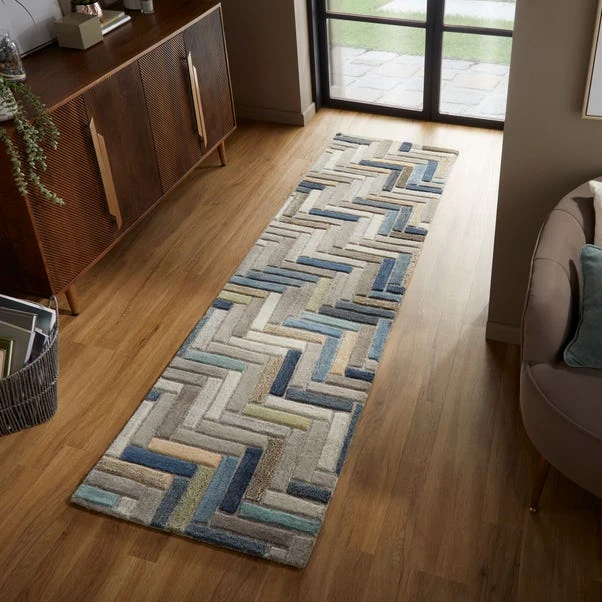 Flair Russo Wool Geometric Modern Runner - Image 6