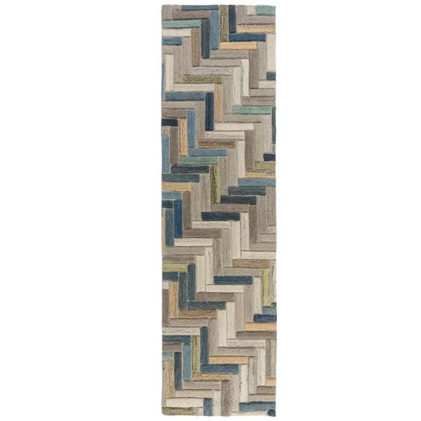 Flair Russo Wool Geometric Modern Runner - Image 10