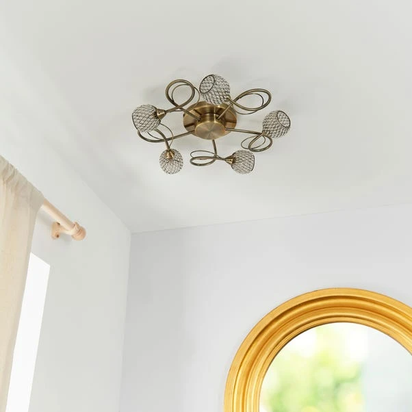 Vogue Malden 5 Light Semi Flush Ceiling Light - Image 3