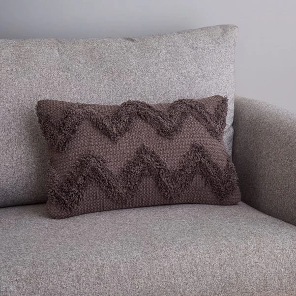 Zig Zag Tufted Cotton Cushion