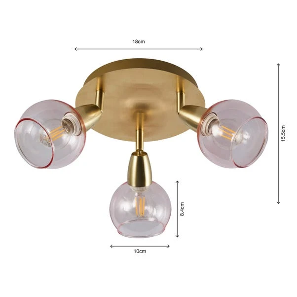 Tia 3 Light Semi Flush Spotlight - Image 7