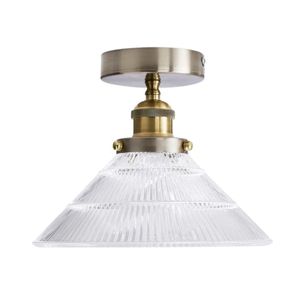 Logan Glass Satin Nickel Semi Flush Ceiling Light - Image 5