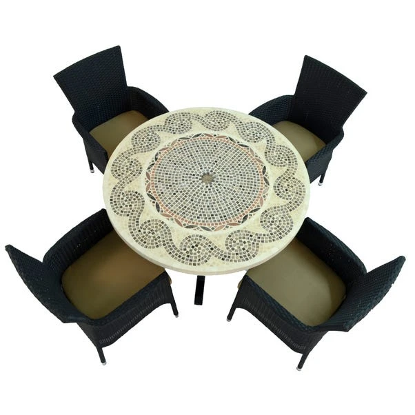 Avignon Dining Table With 4 Stockholm Black Chairs Set - Image 3