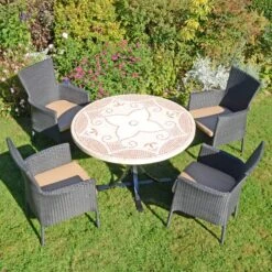Provence Dining Table With 4 Stockholm Black Chairs Set