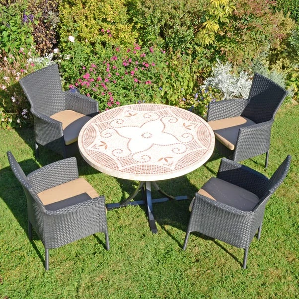 Provence Dining Table With 4 Stockholm Black Chairs Set