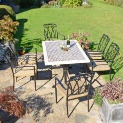 Wilmington Dining Table With 6 Ascot Chairs Set