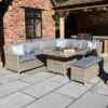 Wentworth 7 Piece Deluxe Modular Corner Lounge Set With Square Firepit