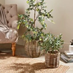 Churchgate Set Of 2 Rattan Planters