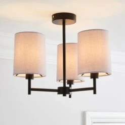 Prescot 3 Light Semi Flush Ceiling Light