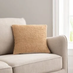 Jute Bobble Natural Cushion Cover