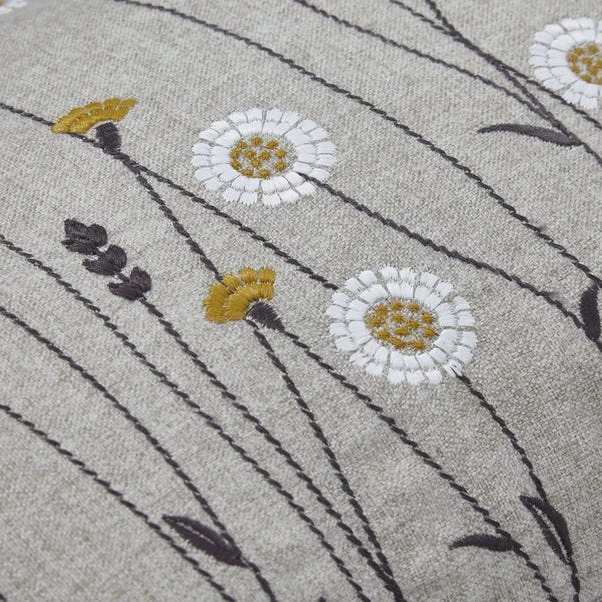 Scandi Floral Grey Cushion Cover - Image 2