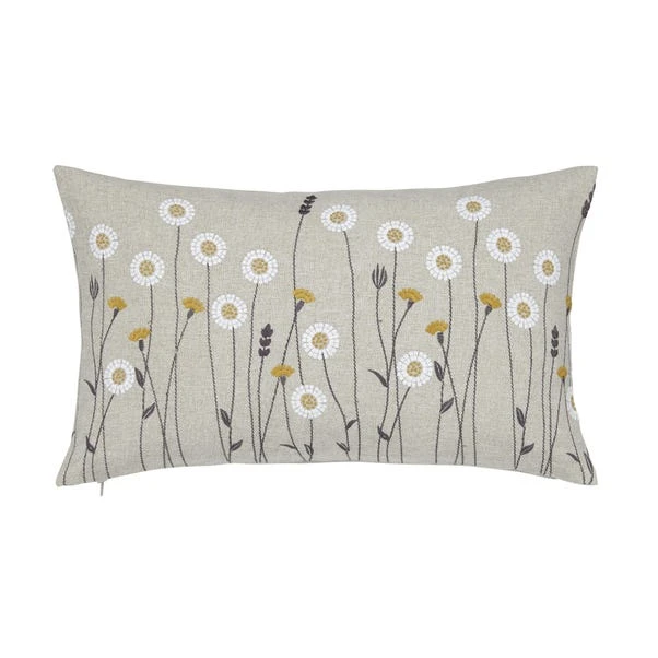 Scandi Floral Grey Cushion Cover - Image 3