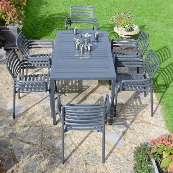 Cube Dining Table With 6 Doga Chair Set Anthracite - Image 3