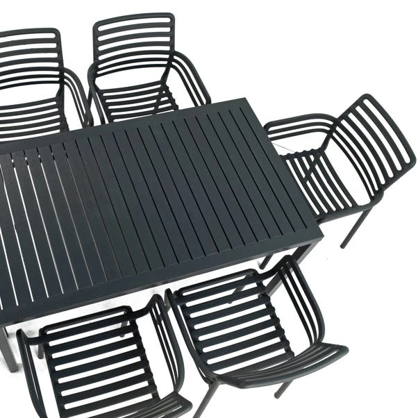 Cube Dining Table With 6 Doga Chair Set Anthracite - Image 5