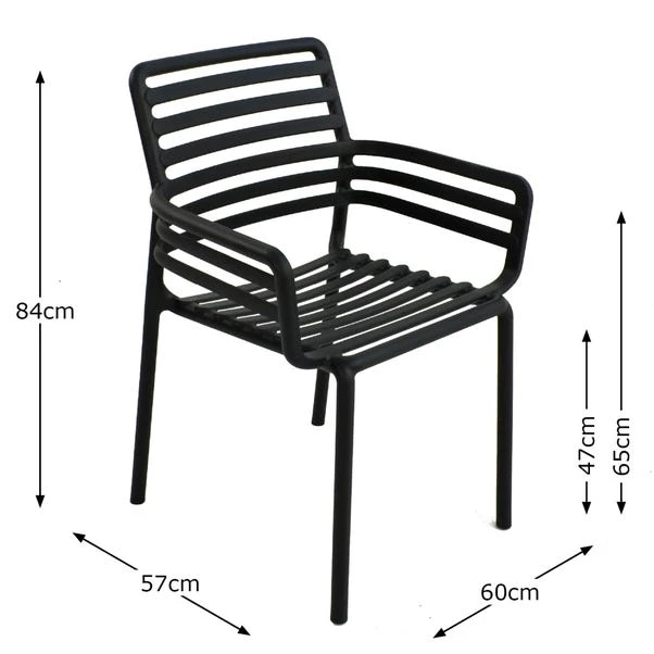 Cube Dining Table With 6 Doga Chair Set Anthracite - Image 8