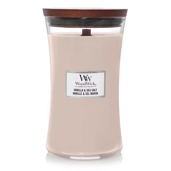 Woodwick Vanilla & Sea Salt Large Hourglass Crackle Candle