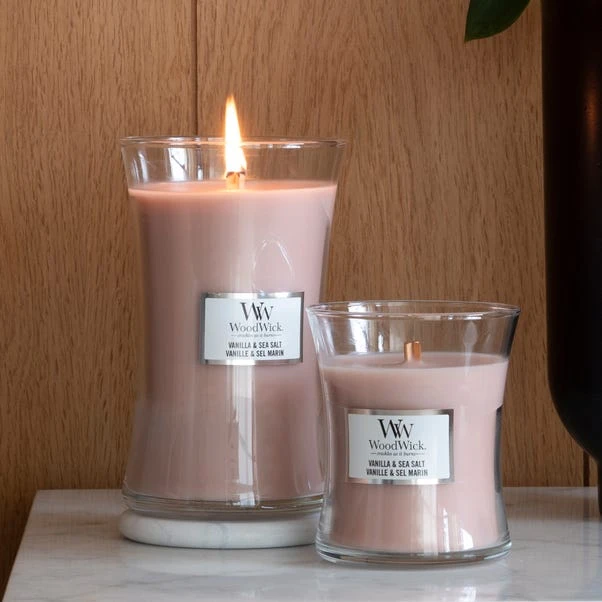 Woodwick Vanilla & Sea Salt Large Hourglass Crackle Candle - Image 2