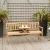 Richmond Acacia Wood Bench With Pop Up Table