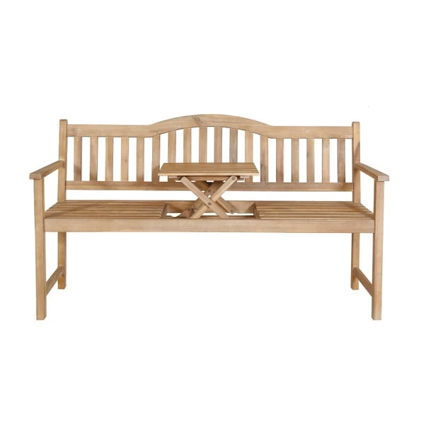Richmond Acacia Wood Bench With Pop Up Table - Image 3