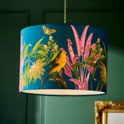Tropical Paradise Embroidered Lamp Shade