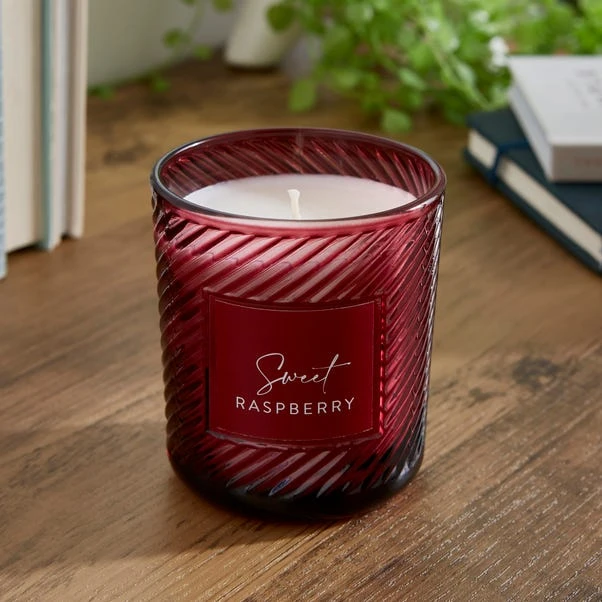 Sugared Raspberry Glass Candle - Image 2