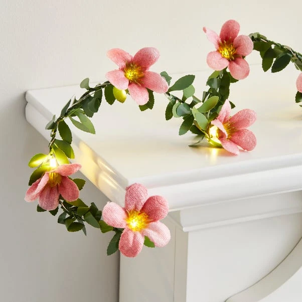 Green Leaf & Flower 20 LED String Lights - Image 2