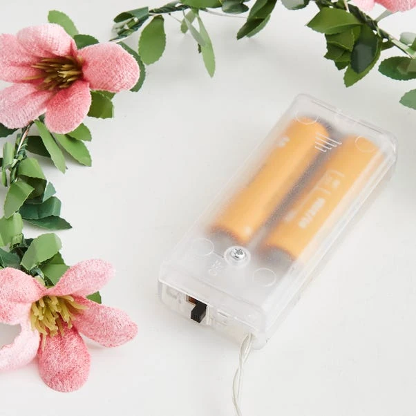 Green Leaf & Flower 20 LED String Lights - Image 3