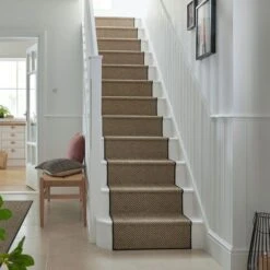 Diamond Jute Border Stair Runner