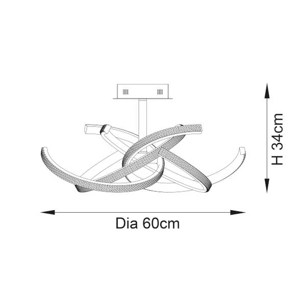 Vogue Sierra 4 Light Semi Flush Ceiling Light - Image 9