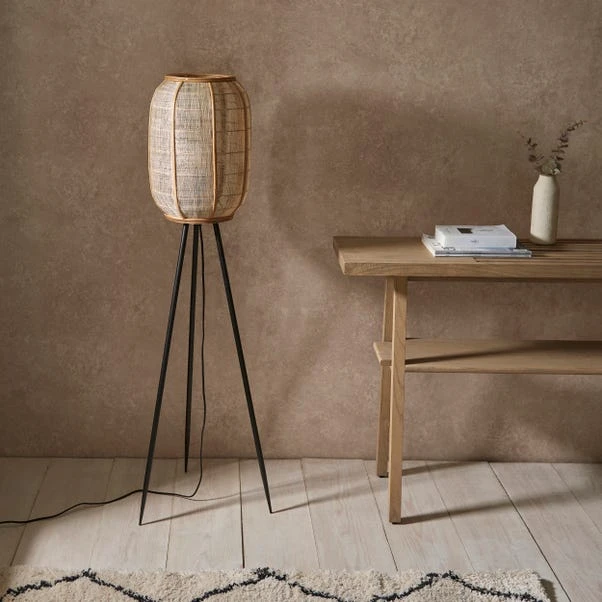 Vogue Zen Linen And Bamboo Floor Lamp - Image 2